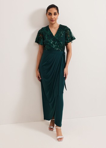 Phase Eight Petite Minty Dress Dark Green Australia | EM2107563